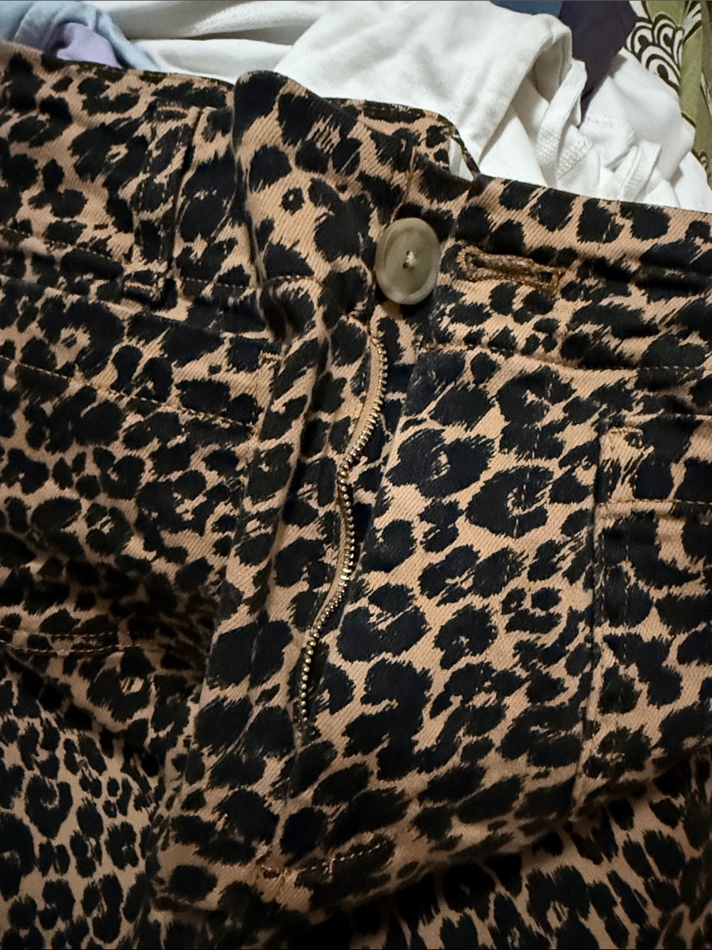 Anthropologie Colette Jeans Maeve Full Length Wide Leg 29 Cheetah Animal - Picture 6 of 6